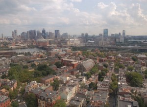 View from the top of the Bunker Hill Monument (slightly smudgy due to protective glass)